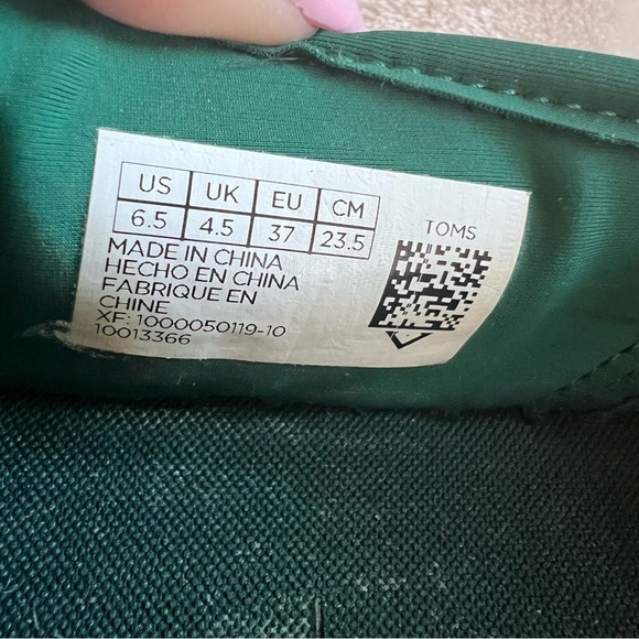 TOMS Petra Emerald Matte Iridescent Espedrille Slip On Water Shoes Sz 6.5 - Picture 12 of 12